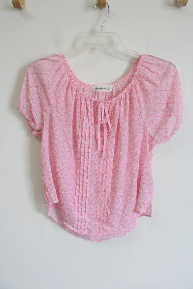 Abercrombie Fitch Pink Floral Blouse S Abercrombie Fitch Rings