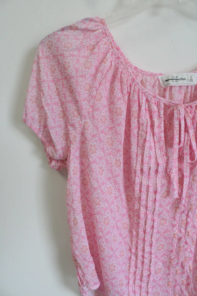 Abercrombie Fitch Pink Floral Blouse S Abercrombie Fitch Rings