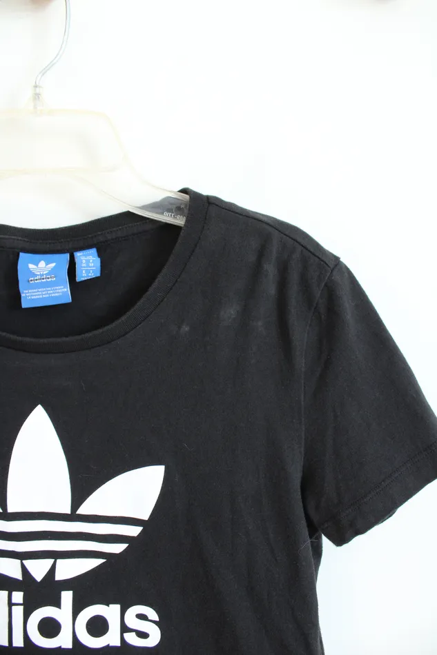 Adidas Rings Adidas Black Cropped Cotton Shirt S