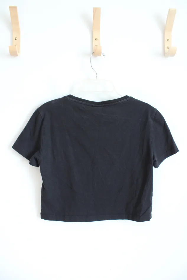 Adidas Rings Adidas Black Cropped Cotton Shirt S
