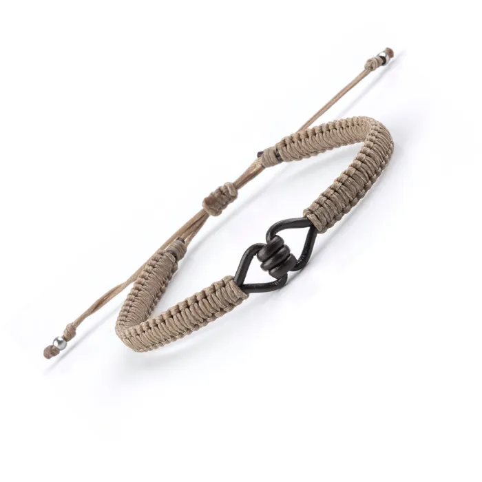 Ancla Mens Leather and Macram Bracelet Macrala Bracelets