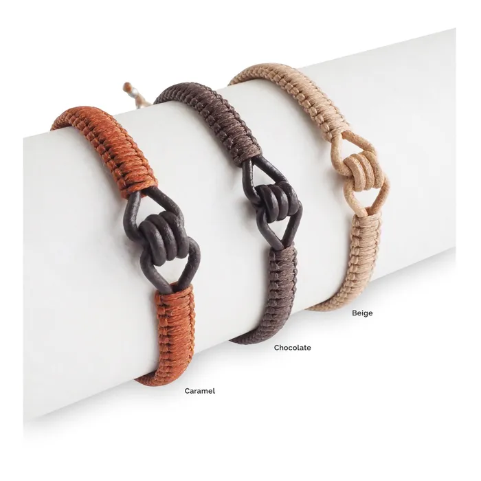 Ancla Mens Leather and Macram Bracelet Macrala Bracelets