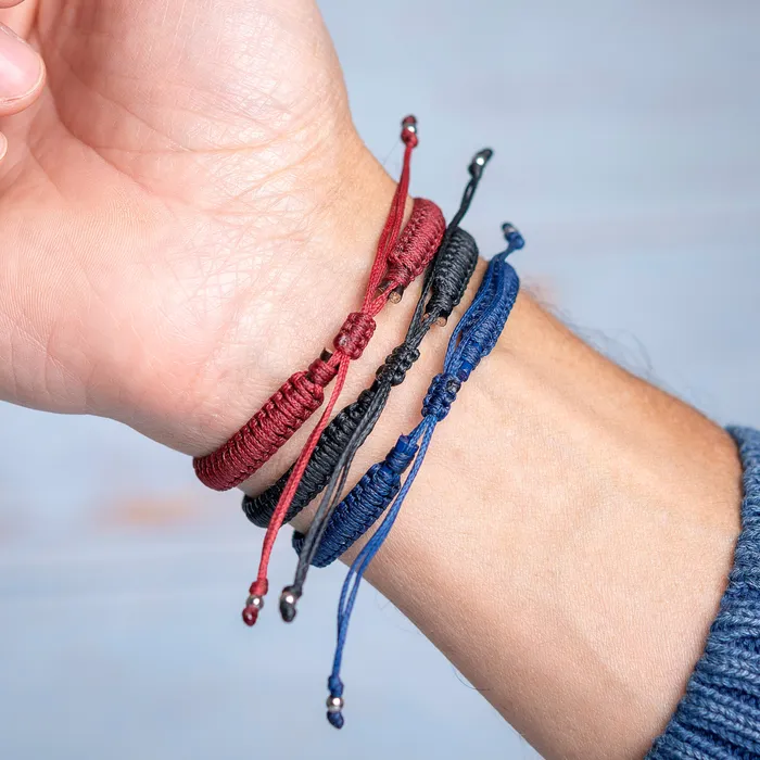 Ancla Mens Leather and Macram Bracelet Macrala Bracelets