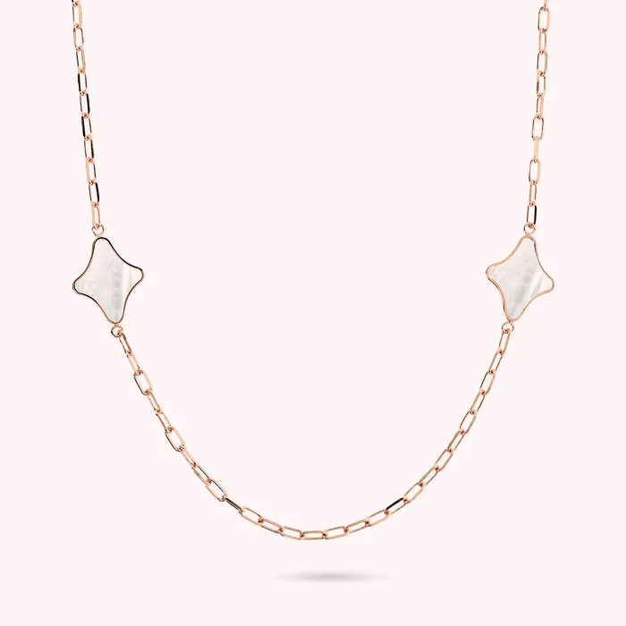 Earrings Collana Catena Forzatina con Station Etoile in Pietra Naturale Bronzallure