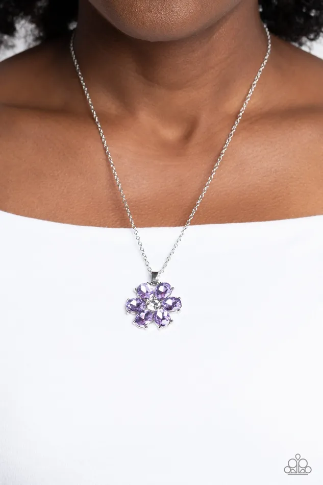 Earrings Paparazzi Accessories Fancy Flower Girl Purple
