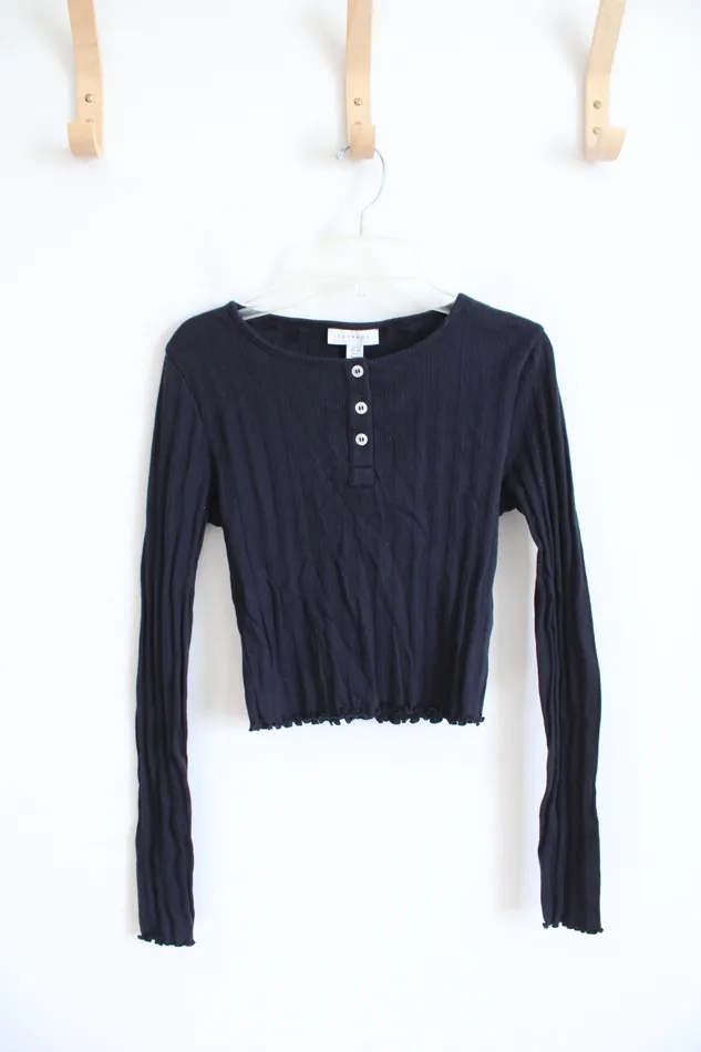 Top Shop Rings NEW Top Shop Black Ribbed Cropped Long Sleeved Top 6