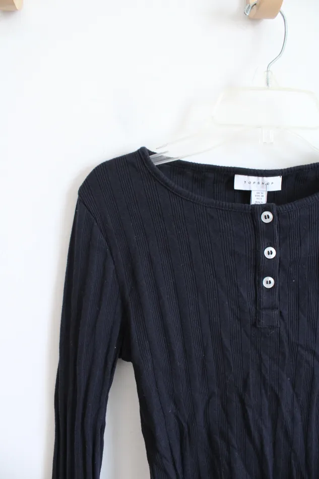 Top Shop Rings NEW Top Shop Black Ribbed Cropped Long Sleeved Top 6