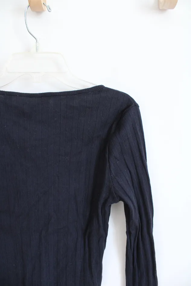 Top Shop Rings NEW Top Shop Black Ribbed Cropped Long Sleeved Top 6