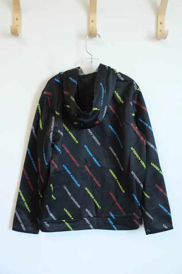 Under Armour Rings Under Armour Colorful Logo Black Hoodie Youth M 1012