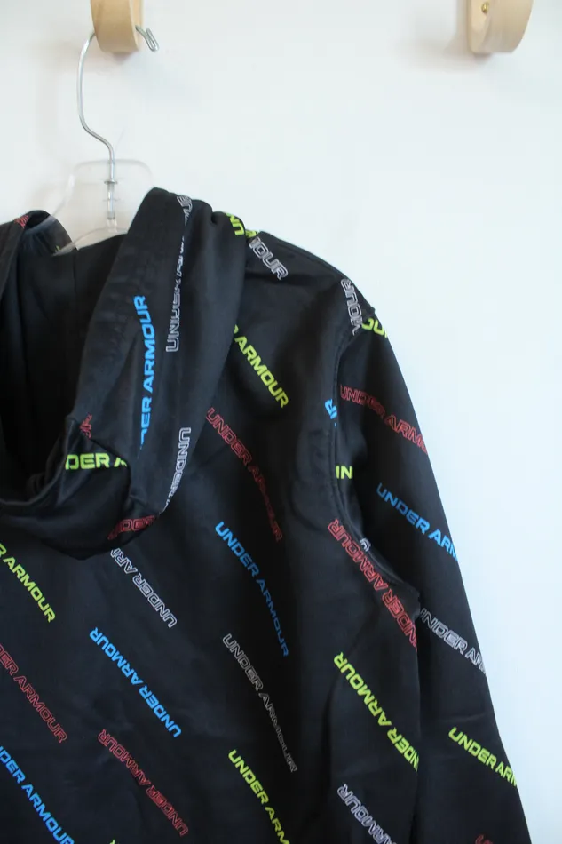Under Armour Rings Under Armour Colorful Logo Black Hoodie Youth M 1012