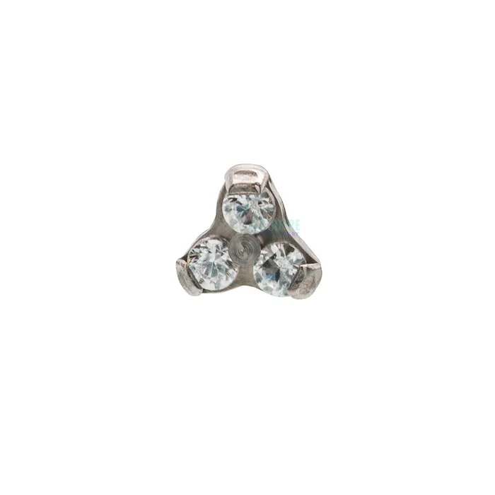 1mm Faceted Gems in Trinity Menage a Trois Threaded End Industrial Strength IS Earrings