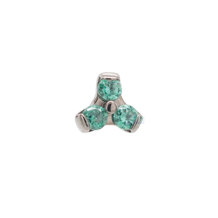 1mm Faceted Gems in Trinity Menage a Trois Threaded End Industrial Strength IS Earrings
