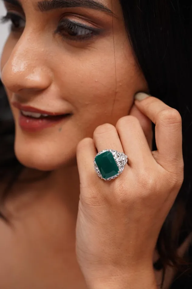 Attrangi Rings Hailey Colored Stone Cocktail Diamond Ring