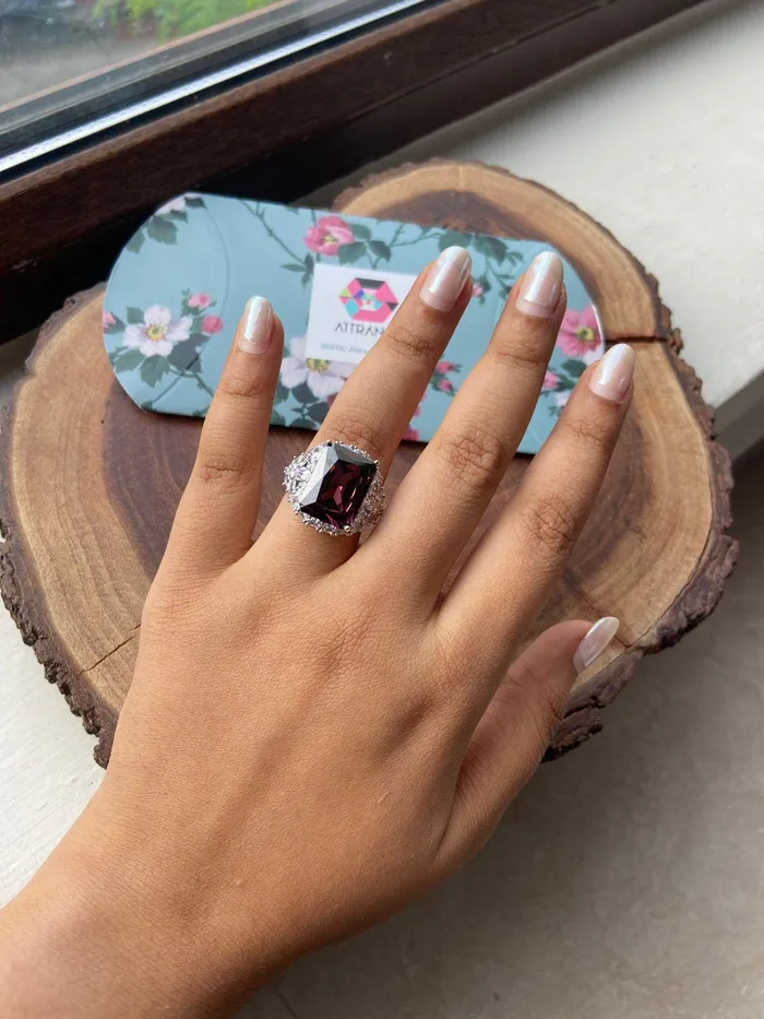 Attrangi Rings Hailey Colored Stone Cocktail Diamond Ring Attrangi Rings Hailey Colored Stone Cocktail Diamond Ring