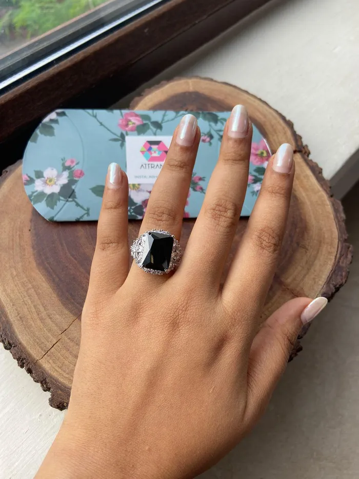 Attrangi Rings Hailey Colored Stone Cocktail Diamond Ring Attrangi Rings Hailey Colored Stone Cocktail Diamond Ring