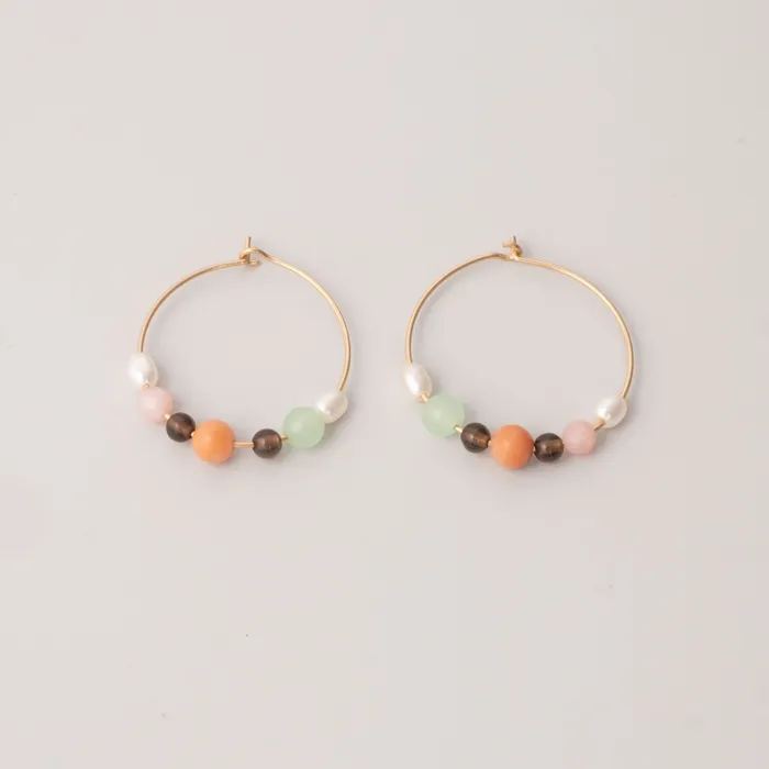 autumn pearl hoop fejn KS Earrings
