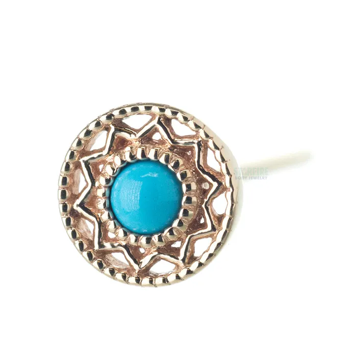 Body Vision BVLA Earrings Bandera Nostril Screw in Gold with Turquoise