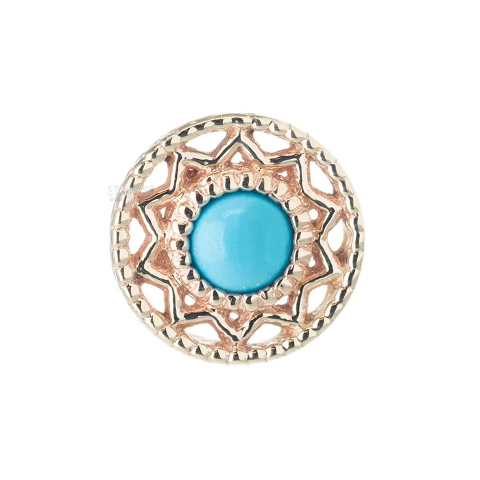 Body Vision BVLA Earrings Bandera Nostril Screw in Gold with Turquoise
