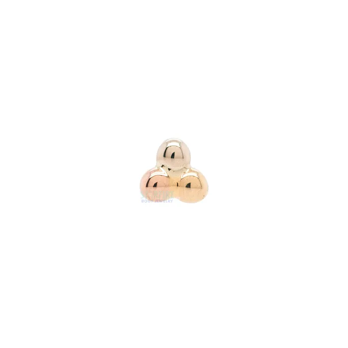 Body Vision BVLA Rings Tri Bead Cluster Nostril Screw in Tri Tone Yellow White Rose Gold
