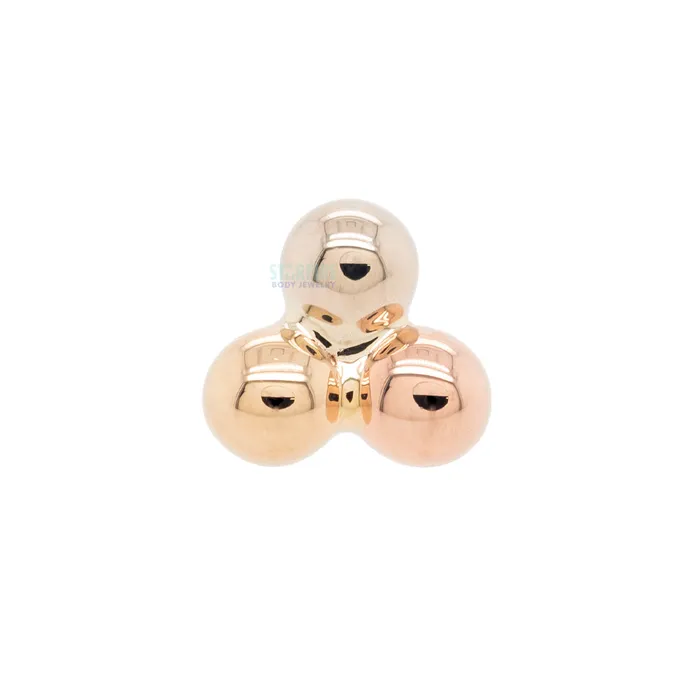 Body Vision BVLA Rings Tri Bead Cluster Nostril Screw in Tri Tone Yellow White Rose Gold