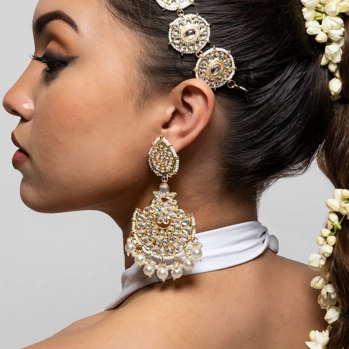 Earrings Teejh Teejh Ganika Pearl and Polki Earring