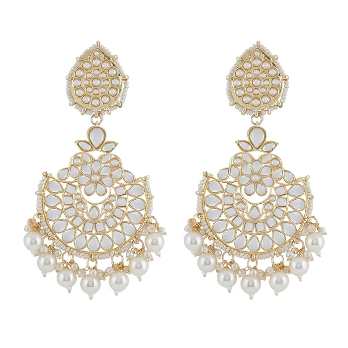 Earrings Teejh Teejh Ganika Pearl and Polki Earring Earrings Teejh Teejh Ganika Pearl and Polki Earring
