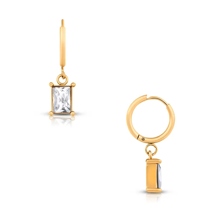 Ellie Vail Earrings Chantel Baguette Huggie Hoop Earring