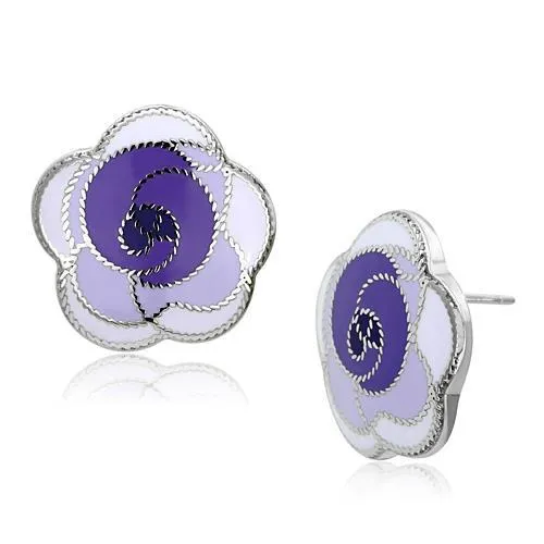 Green Earrings CJG2560 Wholesale Womens Stainless Steel High polished Epoxy Multi Color Flower Earrings Green Earrings CJG2560 Wholesale Womens Stainless Steel High polished Epoxy Multi Color Flower Earrings