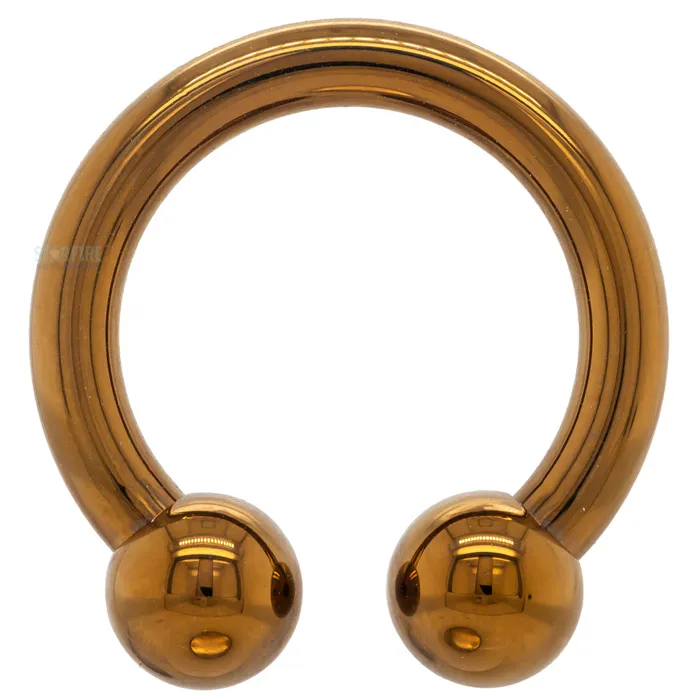 Industrial Strength IS Titanium Circular Barbell CO Copper Earrings
