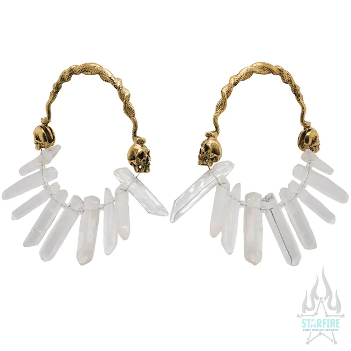 Medusa Clear Quartz Crystal Hoops Diablo Organics Earrings