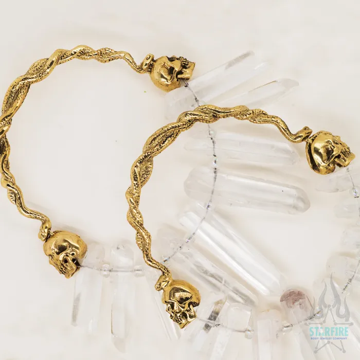 Medusa Clear Quartz Crystal Hoops Diablo Organics Earrings