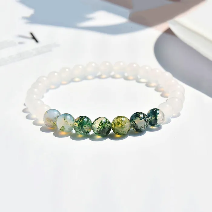 Necklaces Luxe Collection C118 Natural White Agate Crystal