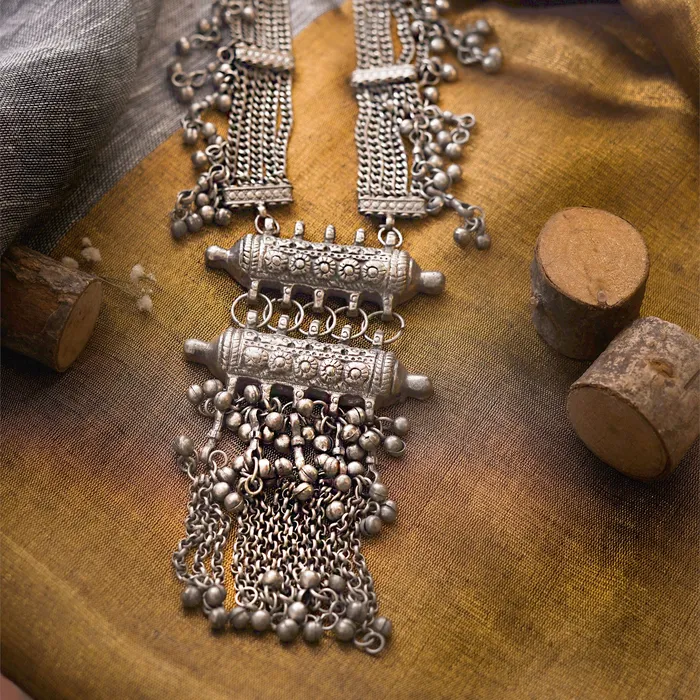 Necklaces Teejh Teejh Anukriti Silver Oxidised Long Necklace Necklaces Teejh Teejh Anukriti Silver Oxidised Long Necklace