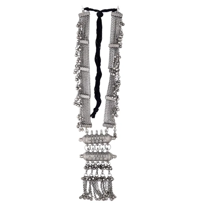 Necklaces Teejh Teejh Anukriti Silver Oxidised Long Necklace Necklaces Teejh Teejh Anukriti Silver Oxidised Long Necklace