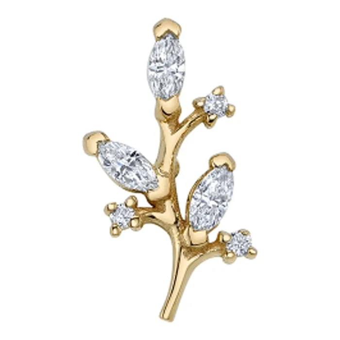 Nightshade Threaded End in Gold with DIAMONDS Body Vision BVLA Earrings
