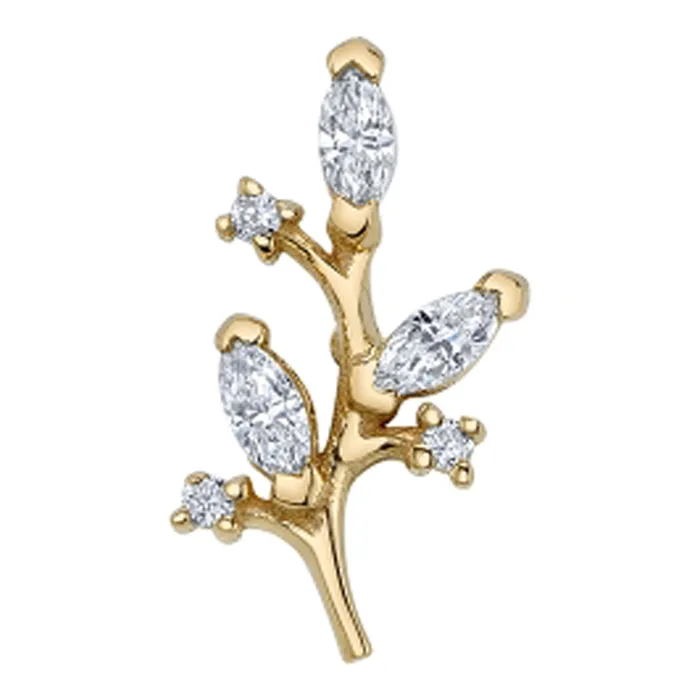 Nightshade Threaded End in Gold with DIAMONDS Body Vision BVLA Earrings