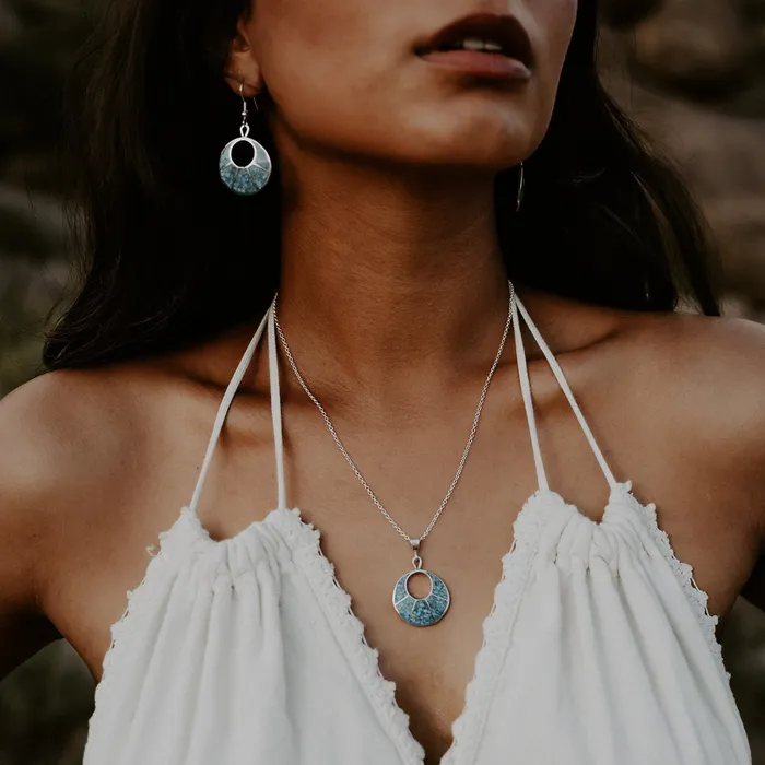 Radiante Lunar Eclipse Turquoise Earrings Turquoise Skies Earrings