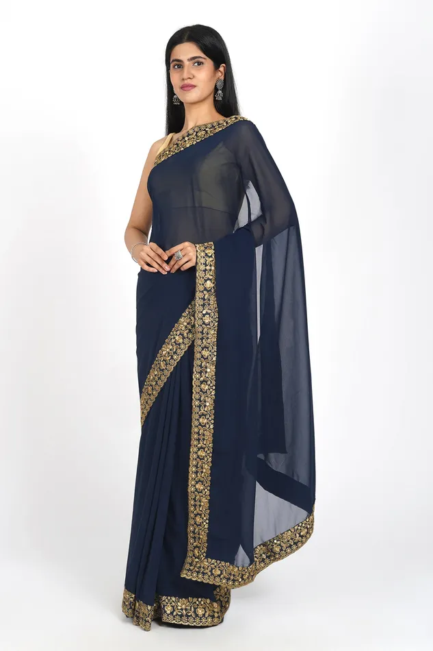 Teejh Earrings Teejh Bhargavi Georgette Saree