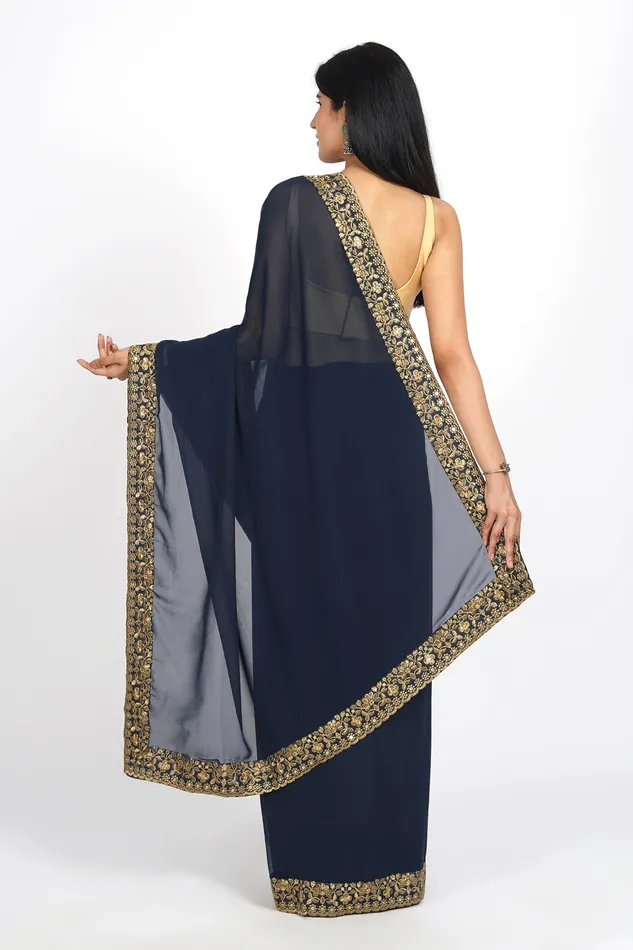 Teejh Earrings Teejh Bhargavi Georgette Saree