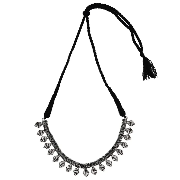 Teejh Necklaces Teejh Aaloka Silver Oxidised Choker Necklace Set Teejh Necklaces Teejh Aaloka Silver Oxidised Choker Necklace Set