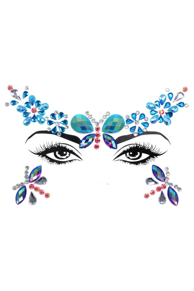 THE LUMi SHOP Earrings Blue Butterfly Rhinestone Crystal Face Jewels