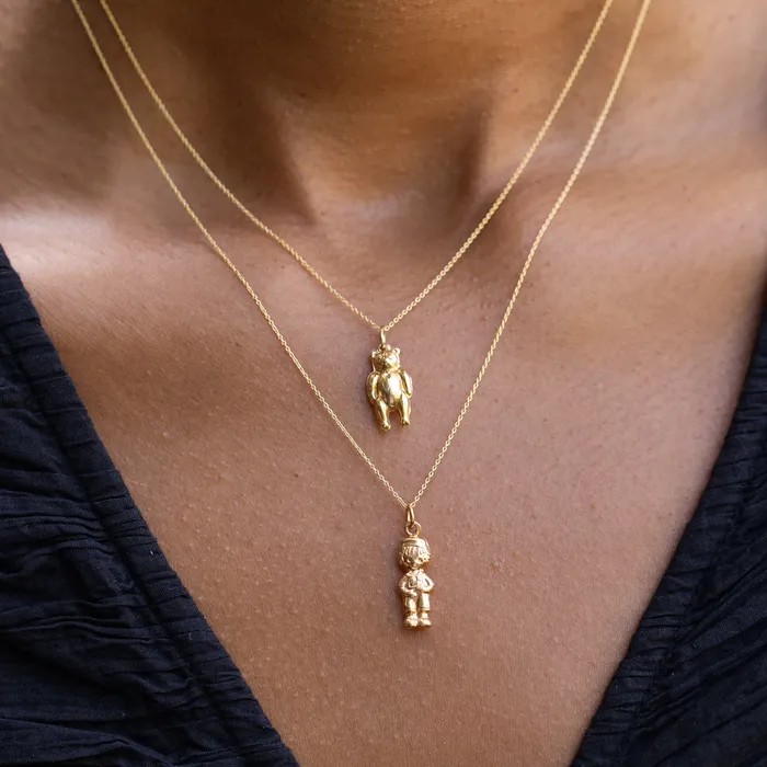 Vintage Charm Necklaces English Teddy Bear 9k Gold Charm