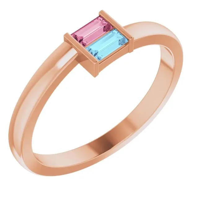 2Stone Family Engravable Ring Fire Brilliance Rings