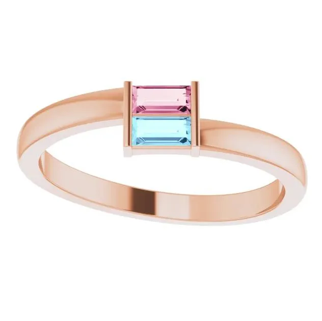2Stone Family Engravable Ring Fire Brilliance Rings