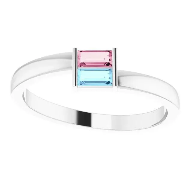 2Stone Family Engravable Ring Fire Brilliance Rings