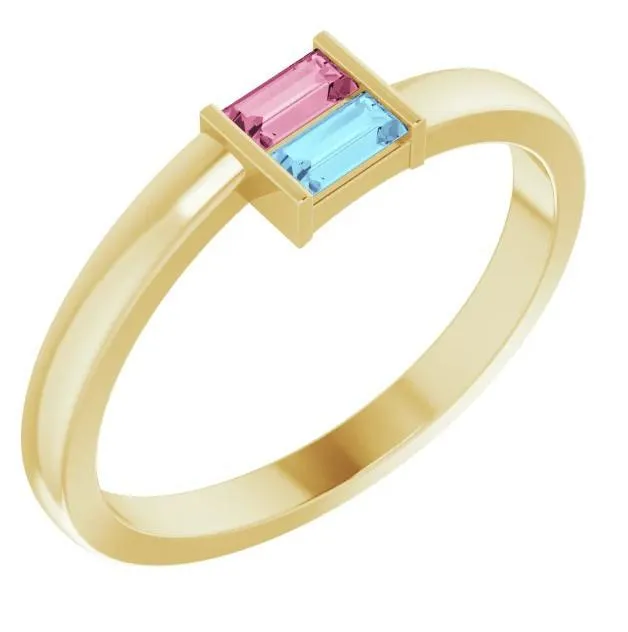 2Stone Family Engravable Ring Fire Brilliance Rings