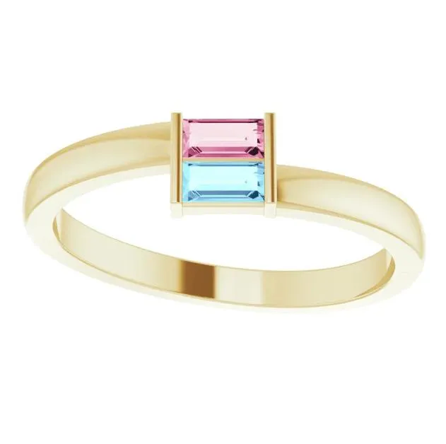 2Stone Family Engravable Ring Fire Brilliance Rings