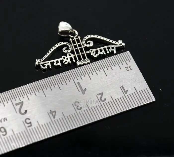 925 sterling silver Trendy Divine Khatushyam ji Dhanush pendant unique Jai Shree Shyam pendant for both girls and boys jewelry ssp624 TRIBAL ORNAMENTS Necklaces