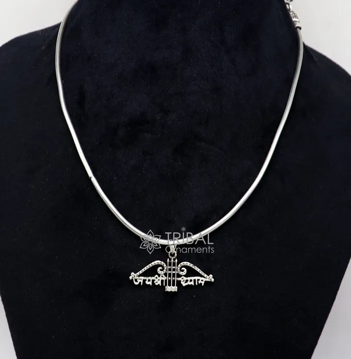 925 sterling silver Trendy Divine Khatushyam ji Dhanush pendant unique Jai Shree Shyam pendant for both girls and boys jewelry ssp624 TRIBAL ORNAMENTS Necklaces