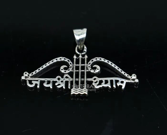 925 sterling silver Trendy Divine Khatushyam ji Dhanush pendant unique Jai Shree Shyam pendant for both girls and boys jewelry ssp624 TRIBAL ORNAMENTS Necklaces